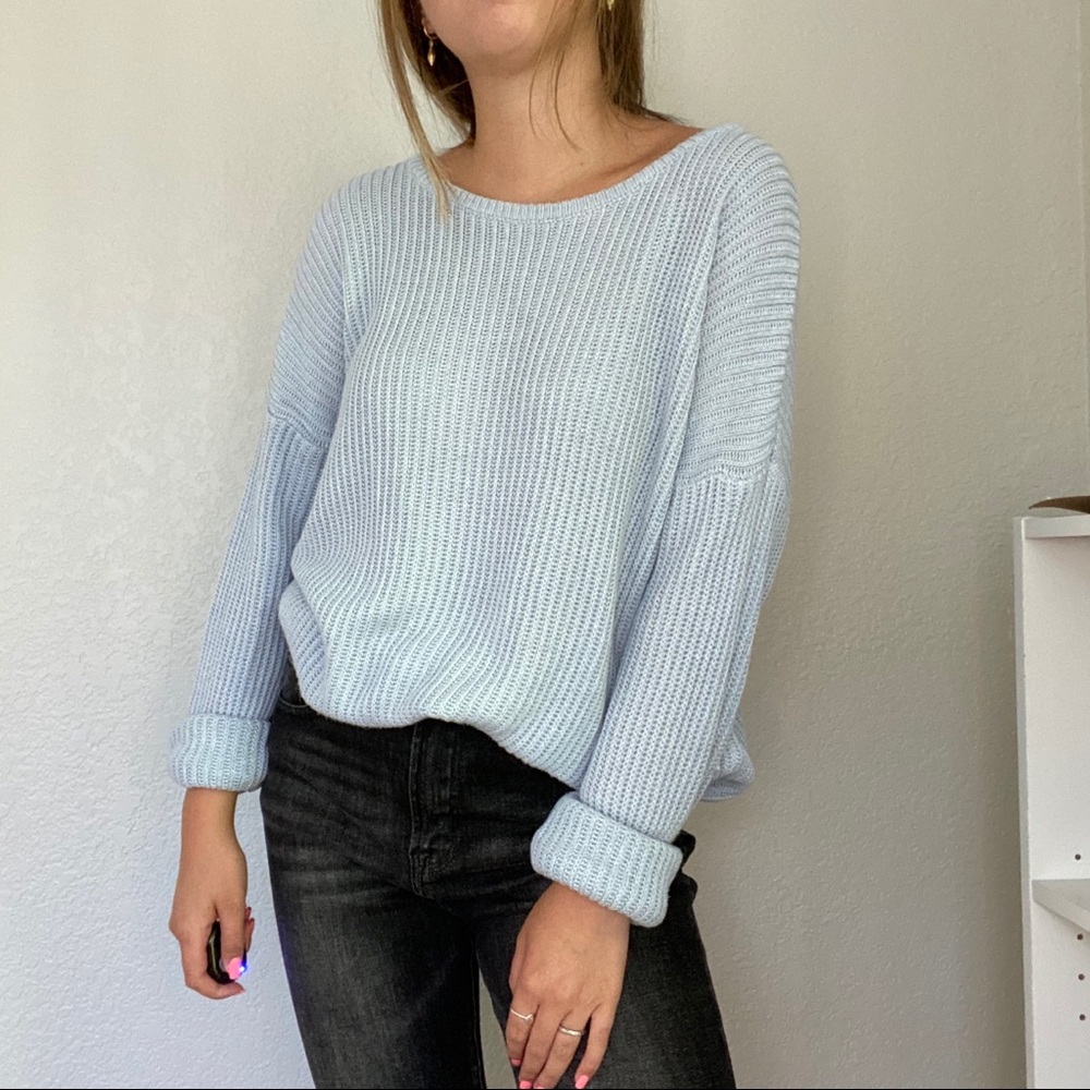Brandy Melville light blue knitted sweater